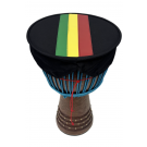 HEAD COVER - RED, GOLD, & GREEN STRIPES ON BLACK